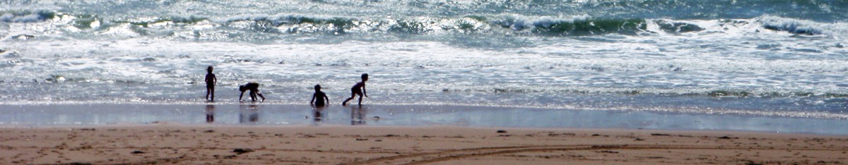 Kids having fun in the sea at La Tranche sur Mer